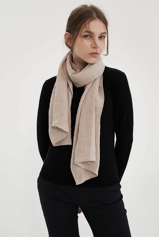 solid 5 scarf - ivory