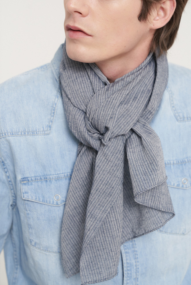 solid 6 scarf- navy