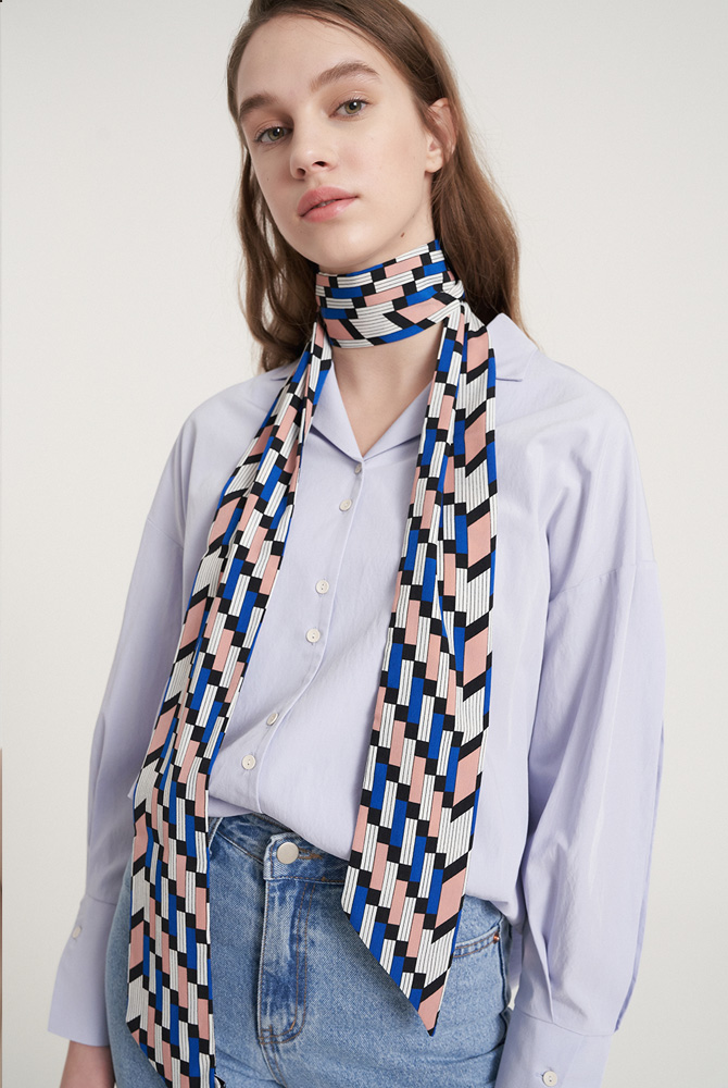 Floor tie scarf - blue