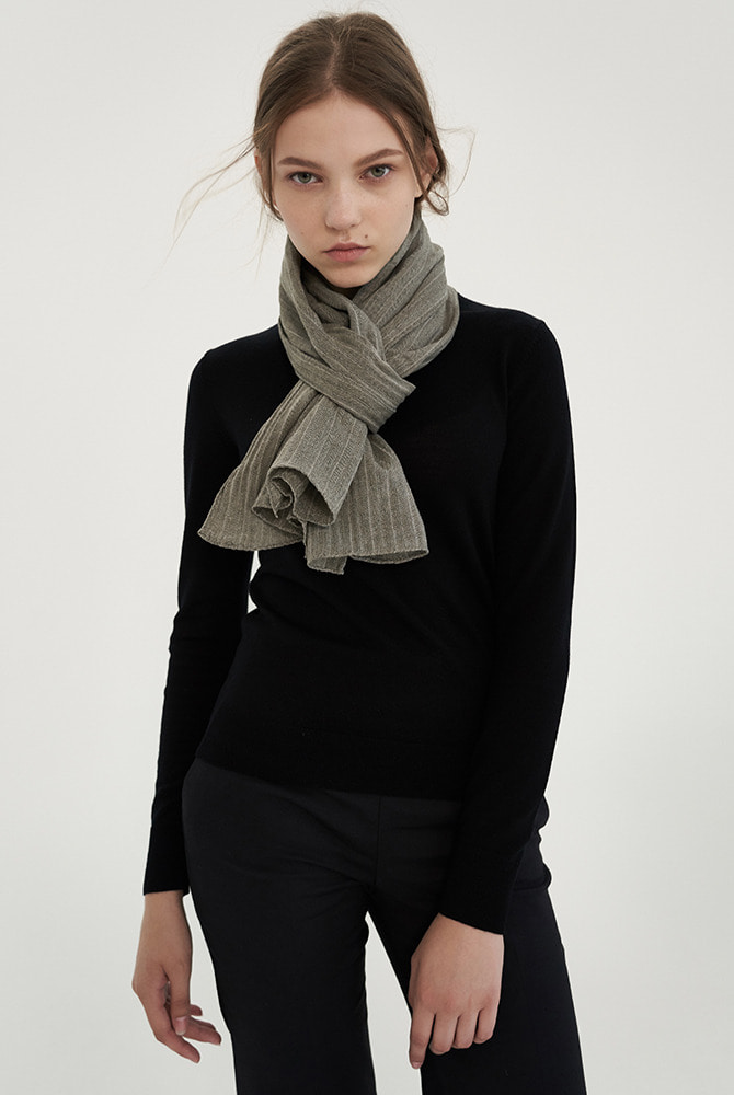 solid 5 scarf - khaki