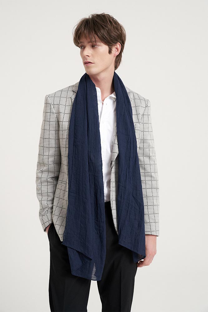 solid 1 scarf - Navy