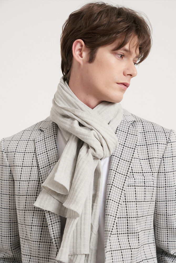 solid 5 scarf - light grey