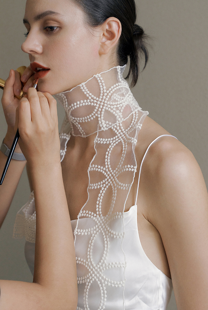 liebe lace scarf - ivory
